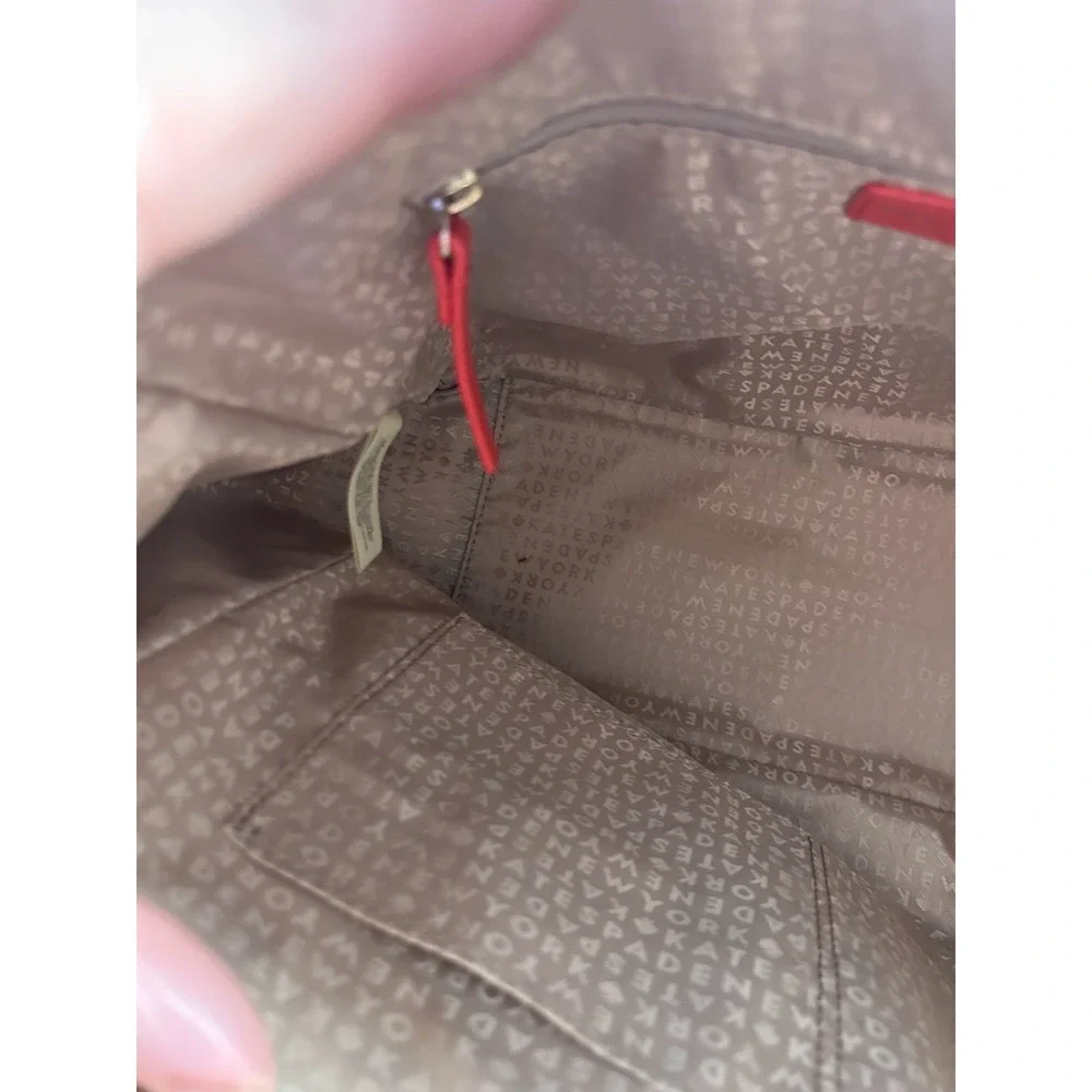 Kate Spade New York Red Pebbled Leather Satchel Tote Shoulder‎ Bag Gold Logo